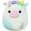 Squishmallow 8 Inch Belana The Cow With Flower Headband Plush Toy