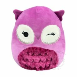 Squishmallow 8 Inch Aurura The Dark Pink Owl Plush Toy